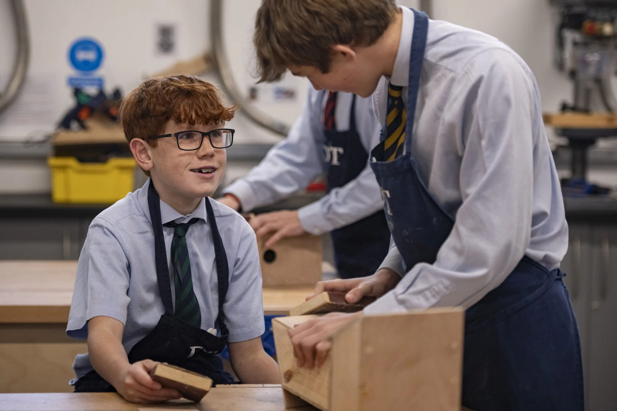 Barnard Castle School senior pupils in a design technology class.
