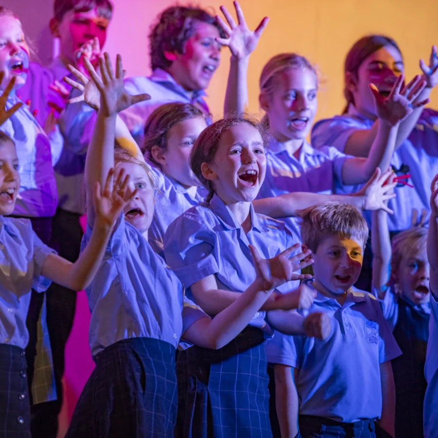 Barnard Castle School pupils performing in the house singing competition.