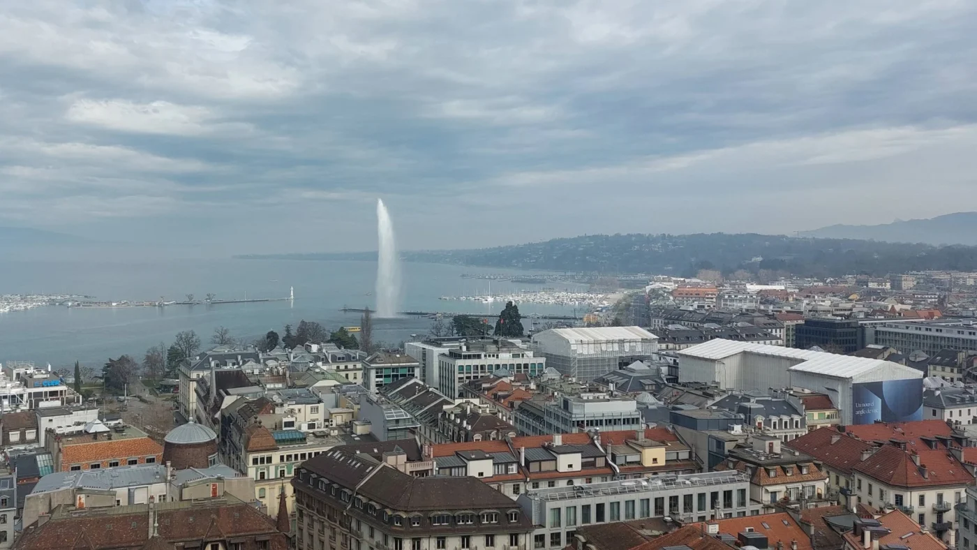 An aerial image of Geneva.